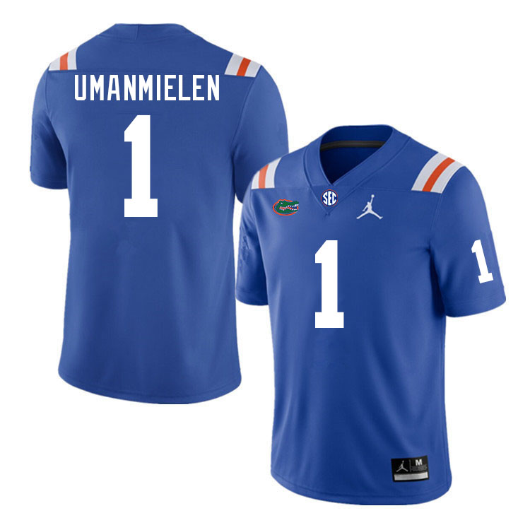 Men #1 Princely Umanmielen Florida Gators College Football Jerseys Stitched Sale-Throwback